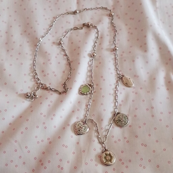 Brighton Jewelry - Brighton Green Tone Charm Long Chain Necklace
